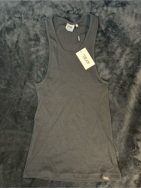 AYBL Men’s Black Muscle Ribbed Tank Top Size Small Gym Stretch New